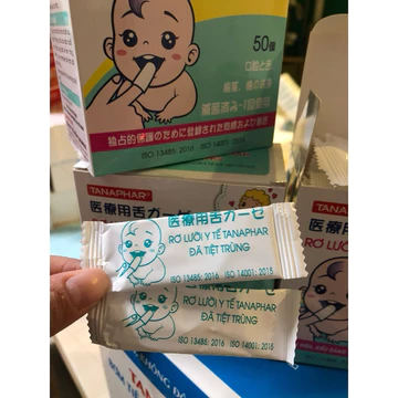 ❤[HỘP 50 CÁI] Gạc rơ lưỡi trẻ em Tanaphar đã tiệt trùng - tiêu chuẩn xuất Nhật gạc rơ lưỡi em bé Tanaphar đã tiệt trùng