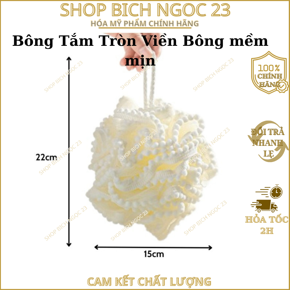 Bông Tắm Tròn Viền Bông, Lưới Tắm PE Mềm Mịn Kì Cọ Tẩy Da Chết Dễ Dàng ( giao màu ngẫu nhiên )