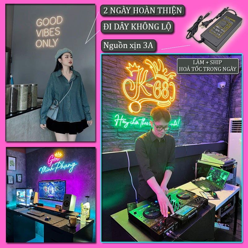 🔥(FREE Nguồn) Đèn LED CHỮ neon thiết kế theo yêu cầu treo tường decor ...