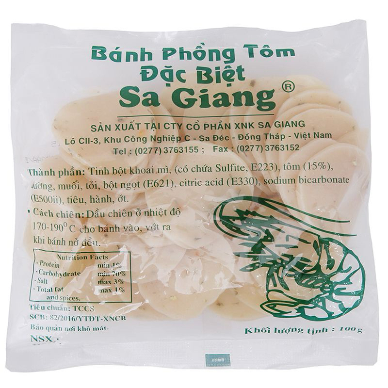 10 gói Bánh phồng tôm sa Giang (gói 100gr)