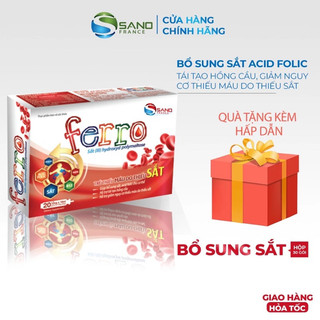 Siro sắt Ferro bổ máu, cải thiện tình trạng thiếu máu - Hộp 20 ống cho trẻ và phụ nữ mang thai Sanofia