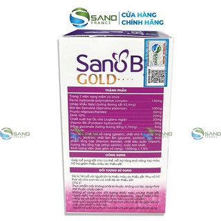 Viên uống bổ sung sắt Sano By Gold, Lọ 30 viên bổ bầu bổ máu, Acid Folic, cải thiện tình trạng thiếu máu - Sanofia
