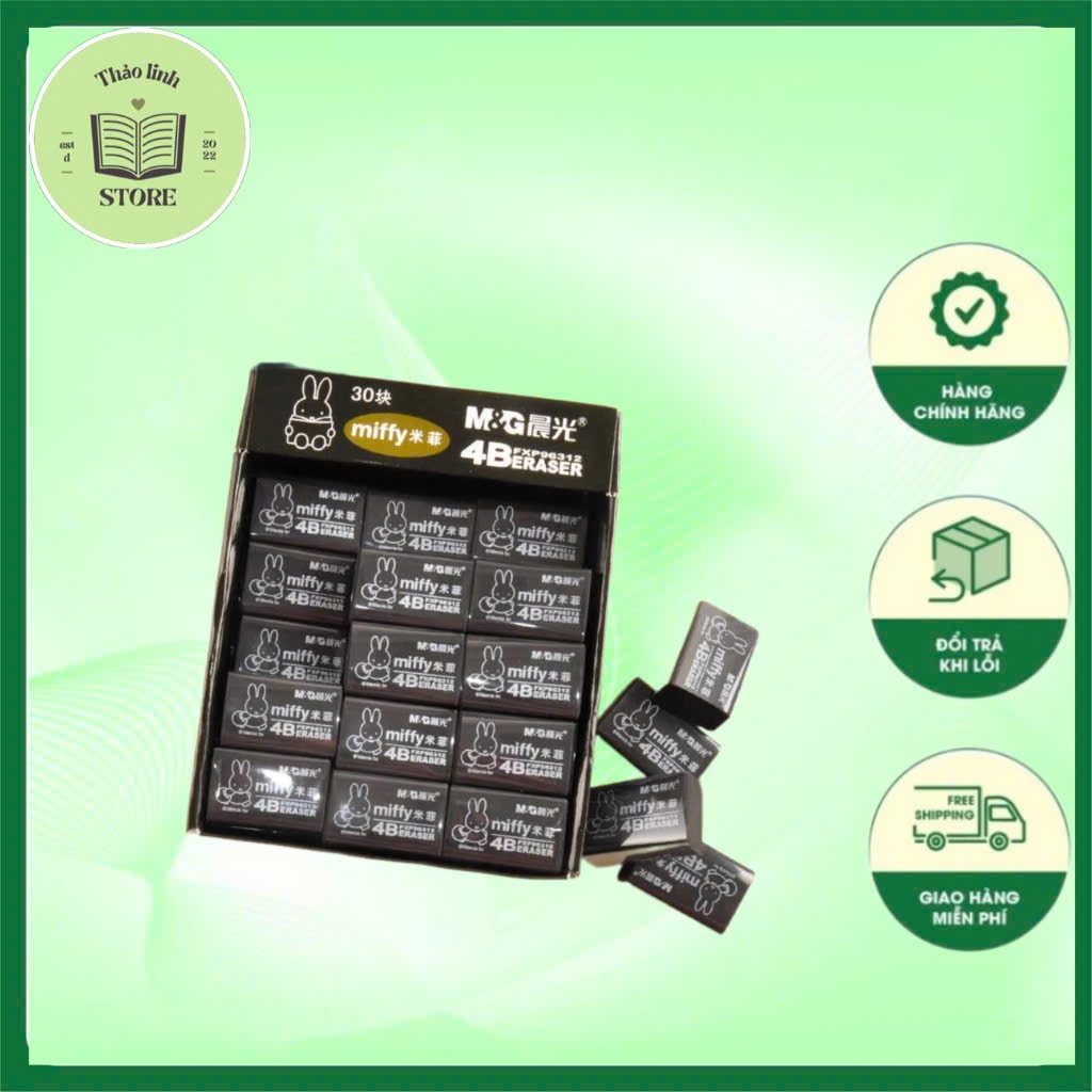 Gôm Tẩy Bút Chì 4B  - Tẩy Sạch Sẽ, Ít Vụn, Không Mòn Giấy - Phù Hợp Cho Học Sinh, Văn Phòng, Vẽ Tranh, Phác Thảo