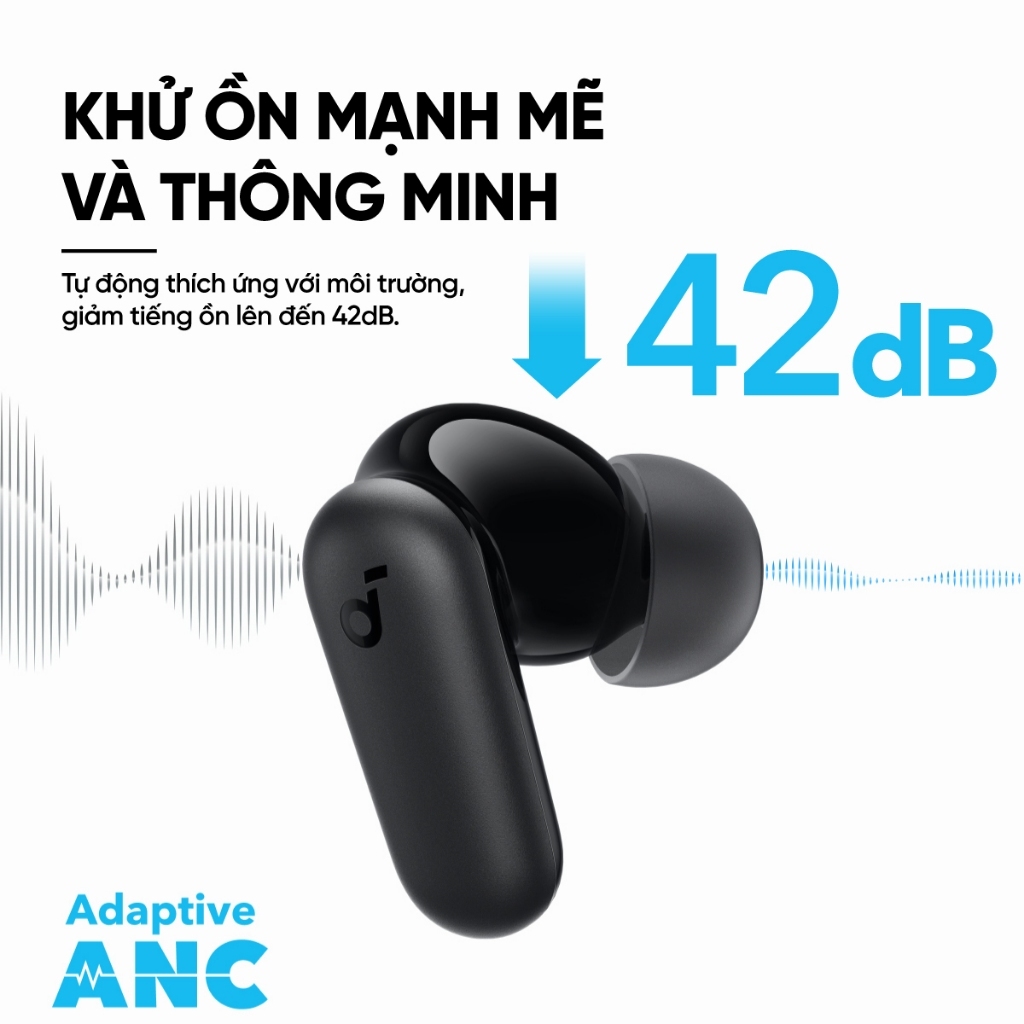 Tai nghe Bluetooth Soundcore R50i NC (P30i) chống ồn ANC, chống nước và bụi IP54, pin 40 giờ - A3959 | BigBuy360 - bigbuy360.vn