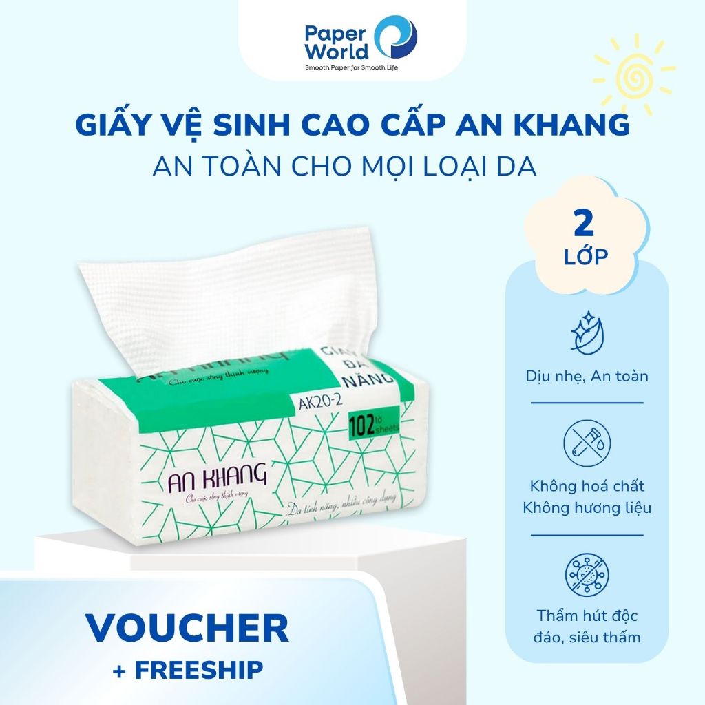 [COMBO 10-20] Khăn giấy rút lau tay đa năng 2 lớp AN KHANG |Thế Giới ...