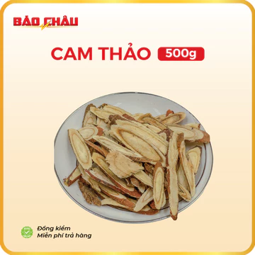 Cam thảo / cam thảo phiến lát to mát gan, thanh nhiệt, hỗ trợ giảm ho, long đờm và hỗ trợ giảm mỡ máu túi 500gram