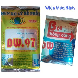 Men xử lý bể phốt siêu hiệu quả DW97 chính hãng bột xử lý tắc nghẽn bồn cầu, bồn rửa mặt, bồn rửa bát
