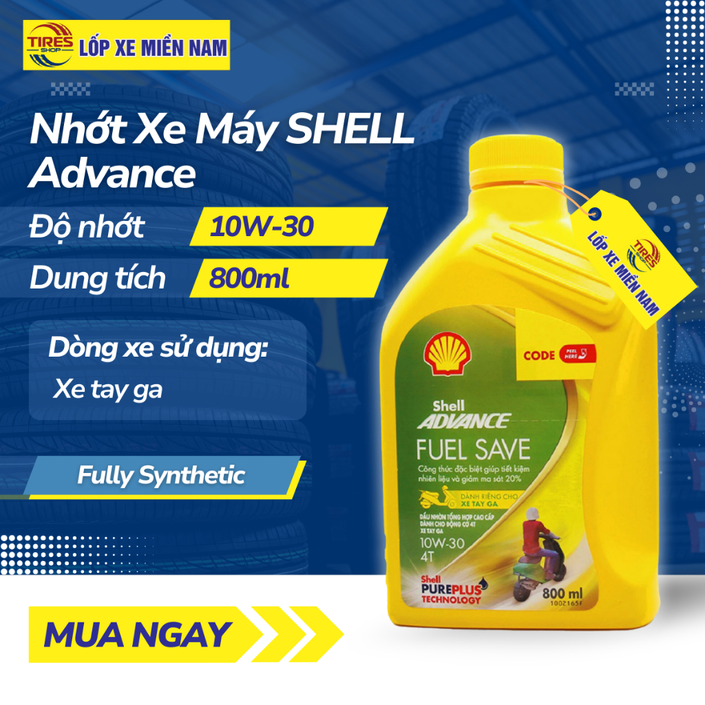 Nhớt Xe Tay Ga SHELL Advance Fuel Save 10W30, Dầu Nhớt Xe tay Ga Chất ...