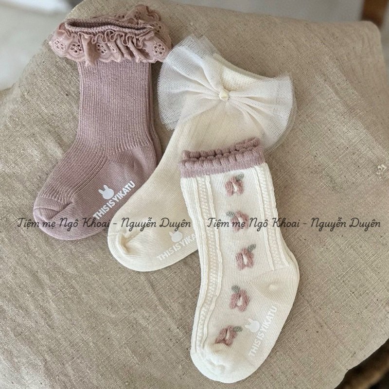 [MD170] YIKATU 1-2tuổi  Tất cổ cao có đế chống trơn trượt cao cấp cho bé