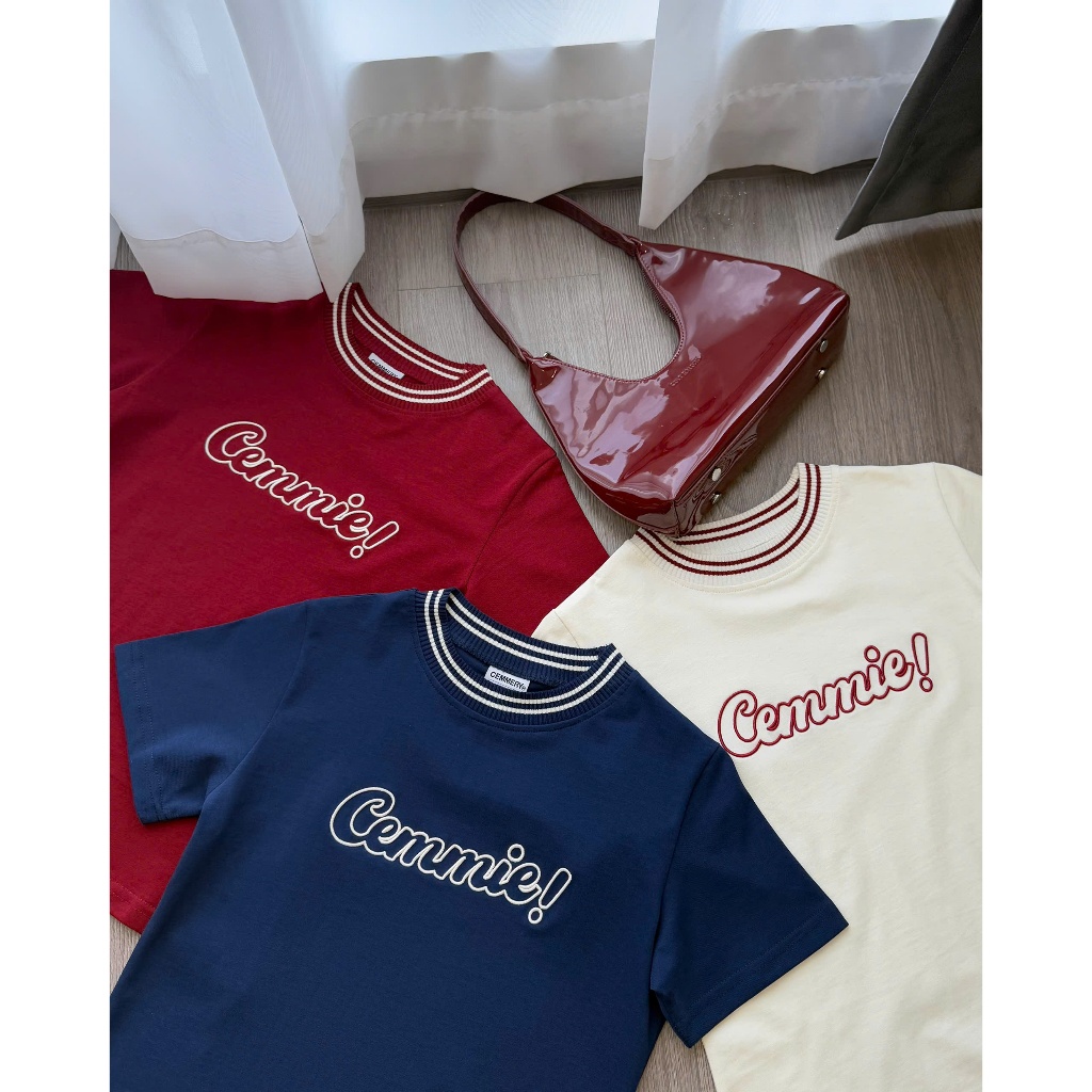 Áo Baby Tee CEMMERY Local Brand Chính Hãng Cemmie Baby Tee Vải Cotton 2 chiều Cổ Dệt Hình Thêu 3 Màu