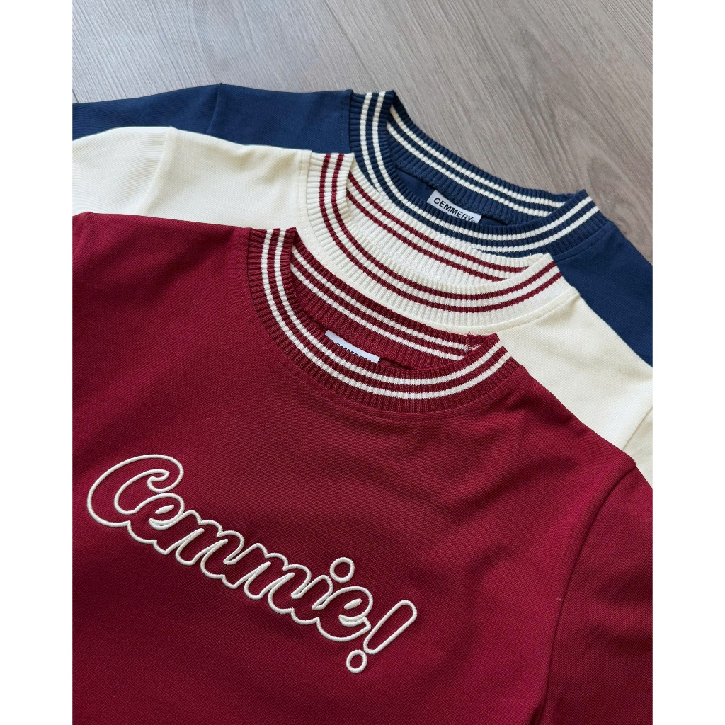 Áo Baby Tee CEMMERY Local Brand Chính Hãng Cemmie Baby Tee Vải Cotton 2 chiều Cổ Dệt Hình Thêu 3 Màu