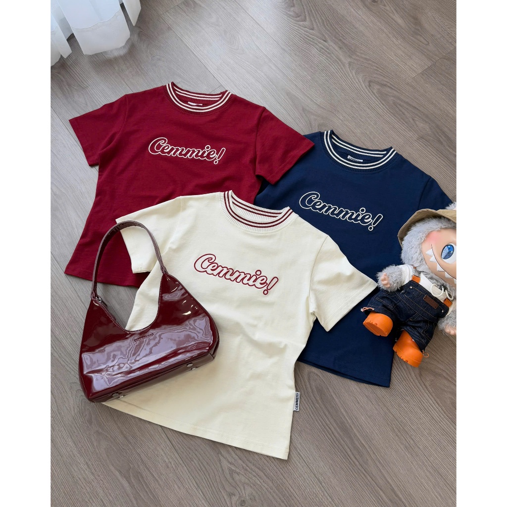 Áo Baby Tee CEMMERY Local Brand Chính Hãng Cemmie Baby Tee Vải Cotton 2 chiều Cổ Dệt Hình Thêu 3 Màu