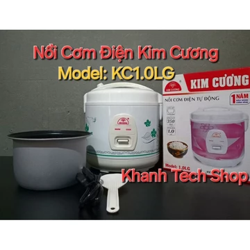 Nồi Cơm Điện Kim Cương KC1.0LG, Chính Hãng, Nồi cơm điện, Nồi cơm điện Kim Cương,Nồi Cơm Điện 1 Lít Kim Cương KC1.0LG