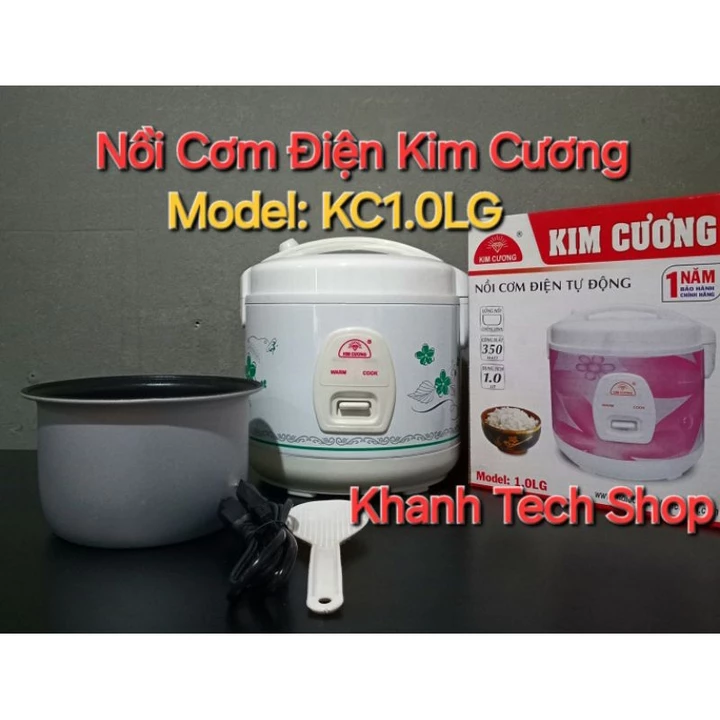 Nồi Cơm Điện Kim Cương KC1.0LG, Chính Hãng, Nồi cơm điện, Nồi cơm điện Kim Cương,Nồi Cơm Điện 1 Lít Kim Cương KC1.0LG