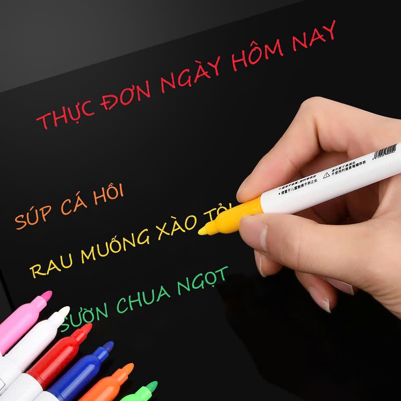 Set 7 Bút Huỳnh Quang Viết Menu Quảng Cáo Màu Sắc Tươi Sáng Dễ Dàng Tẩy Xóa