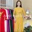 BST Áo Dài Vàng Lụa Thêu Cao Cấp [ Co Giãn Nhẹ, Thấm Hút] - Áo Dài Cho Mẹ Và Áo Dài Cho Mẹ Sui