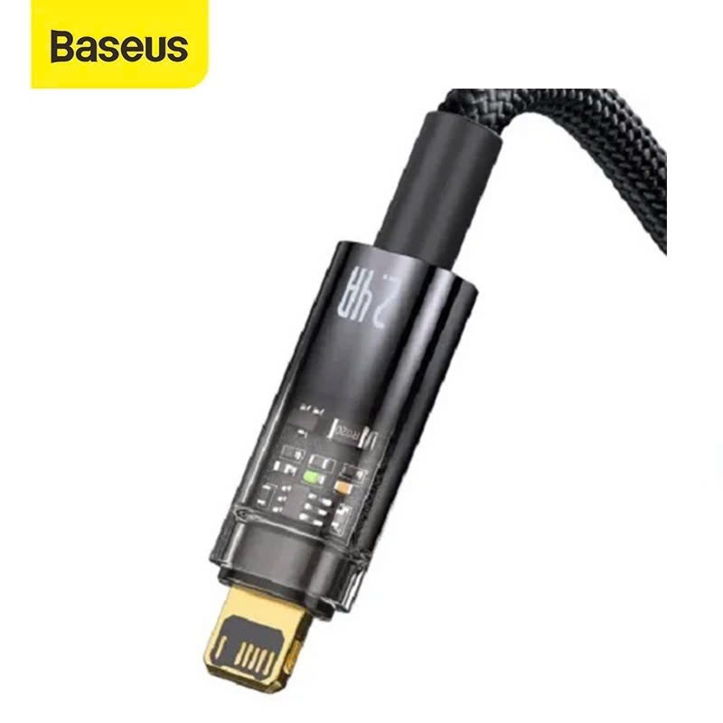 Ảnh Cáp sạc tự ngắt Baseus Explorer Series USB dùng cho iPhone/iPad 2.4A vải dù siêu bền dài 100CM ( Đen ) 1