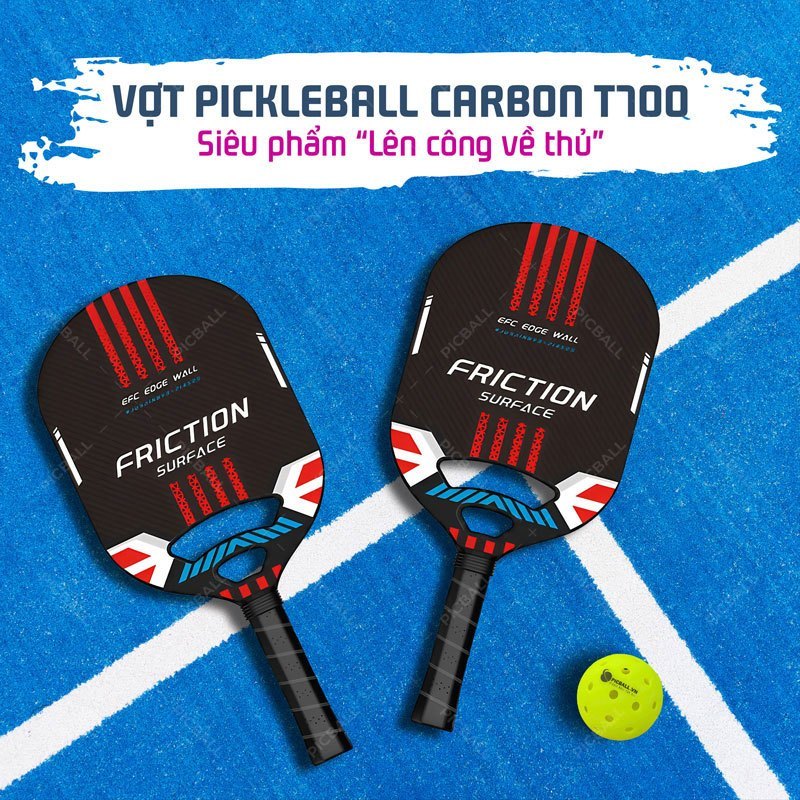 Vợt Pickleball Carbon T700 Jusain chính hãng, vợt pickleball T700 pro mặt nhám lõi tổ ong cao cấp