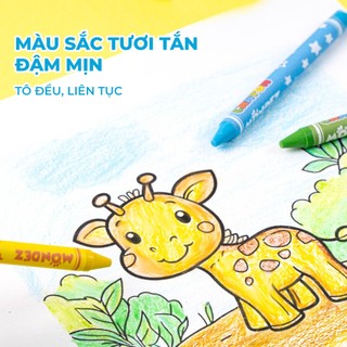 Bút Sáp Màu Vịt Lướt Ván MONDEZ 12-24 Chiếc, Bám Giấy Tốt Cho Bé Tập Tô M50004/M50005/M50006