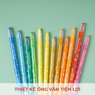 Bút Sáp Vặn Cao Cấp Tô Màu MONDEZ 12-24 Màu Thân Bút Làm Nhựa Bền An Toàn Cho Bé Tập Tô M60011/M60012/M60013