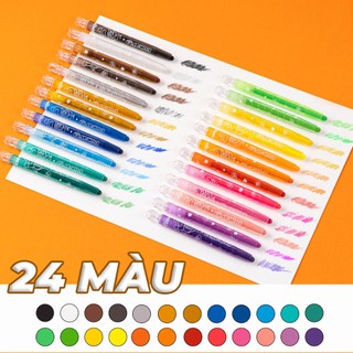 Bút Màu Sáp Vặn MONDEZ 12 /18/ 24 Màu Thân Bút Làm Nhựa Bền Trong Suốt An Toàn Cho Bé Tập Tô M60001/M60002/M60003
