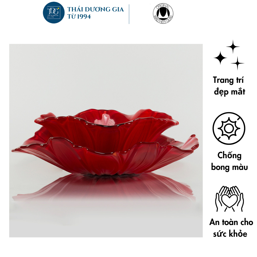 Đĩa Thủy Tinh Walther-Glas Susanna Red Black – 1400162 | Thái Dương Gia