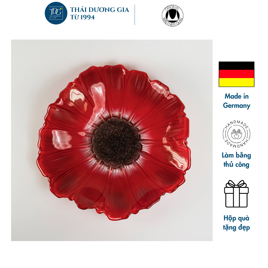 Đĩa Thủy Tinh Walther-Glas Susanna Red Black – 1400162 | Thái Dương Gia