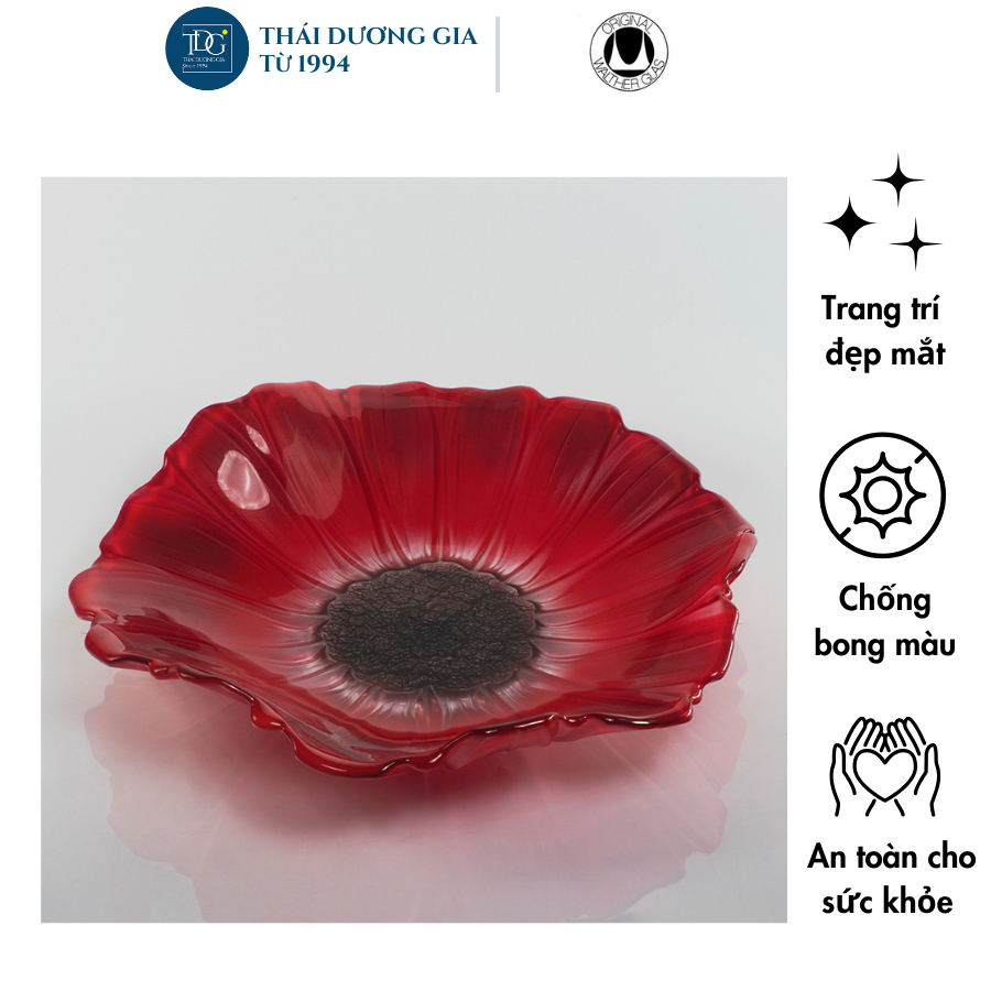 Đĩa Thủy Tinh Walther-Glas Susanna Red Black – 1400162 | Thái Dương Gia