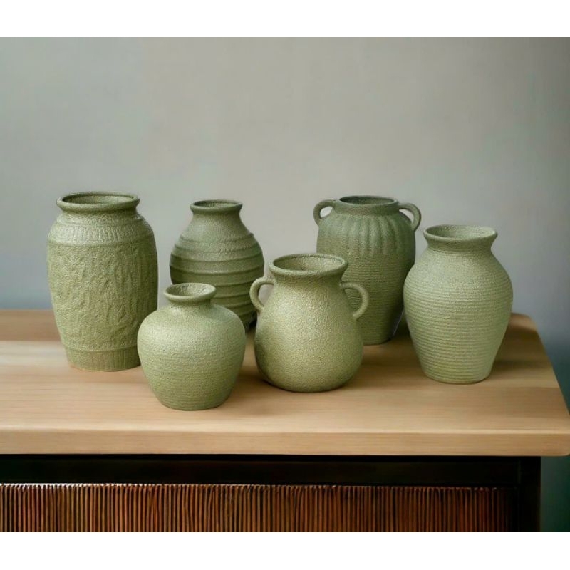 Bình gốm atlentic màu xanh bơ đa dạng mẫu cắm decor, trangg trí nhà, sự kiện, bình gốm Bát Tràng