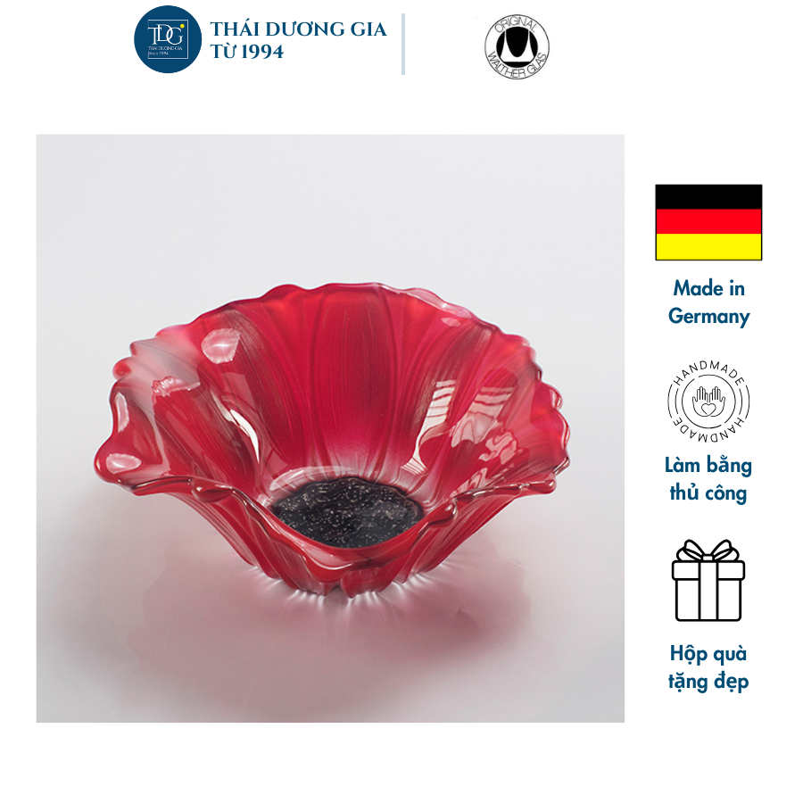 Bát, Đĩa thủy tinh màu đỏ Walther-Glas Susanna Red Black – 1400161 | Thái Dương Gia