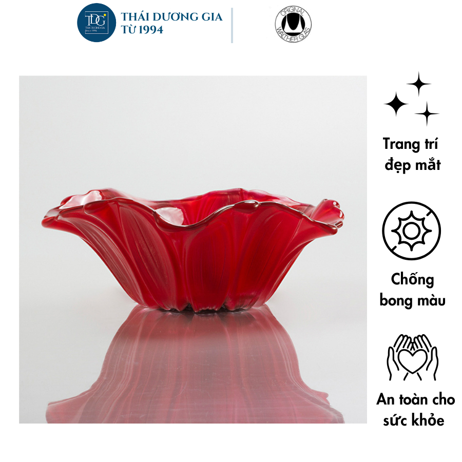 Bát, Đĩa thủy tinh màu đỏ Walther-Glas Susanna Red Black – 1400161 | Thái Dương Gia
