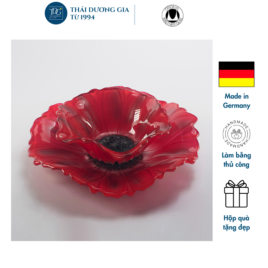 Bát, Đĩa thủy tinh màu đỏ Walther-Glas Susanna Red Black – 1400161 | Thái Dương Gia