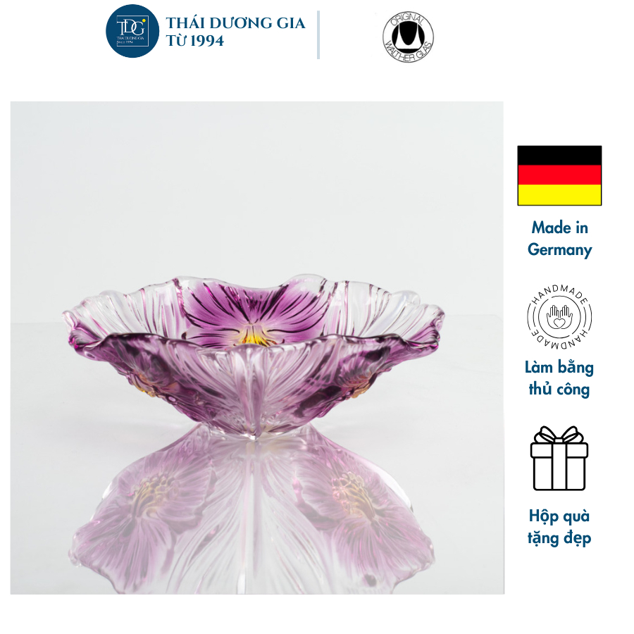 Bát, Đĩa Thủy Tinh Màu Tím Thả Hoa, Đựng Hoa Quả Walther-Glas Miranda Violet Yellow | Thái Dương Gia