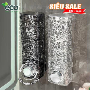 Hộp Đựng Sữa Tắm Dầu Gội Nước Rửa Tay Hút Chân Không ECO, Hộp Đựng Xà Phòng Có Nắp Trong Suốt