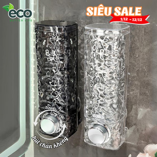Hộp Đựng Sữa Tắm Dầu Gội Nước Rửa Tay Hút Chân Không ECO, Hộp Đựng Xà Phòng Có Nắp Trong Suốt