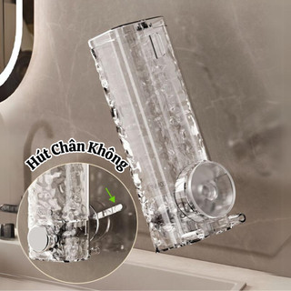 Hộp Đựng Sữa Tắm Dầu Gội Nước Rửa Tay Hút Chân Không ECO, Hộp Đựng Xà Phòng Có Nắp Trong Suốt