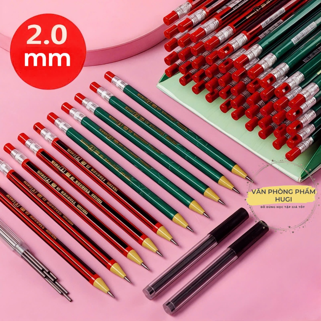 Combo 2 Cây Bút Chì Bấm DF-0069 – Ngòi 2B, Ruột To 2.0mm, Viết Êm, Dành ...