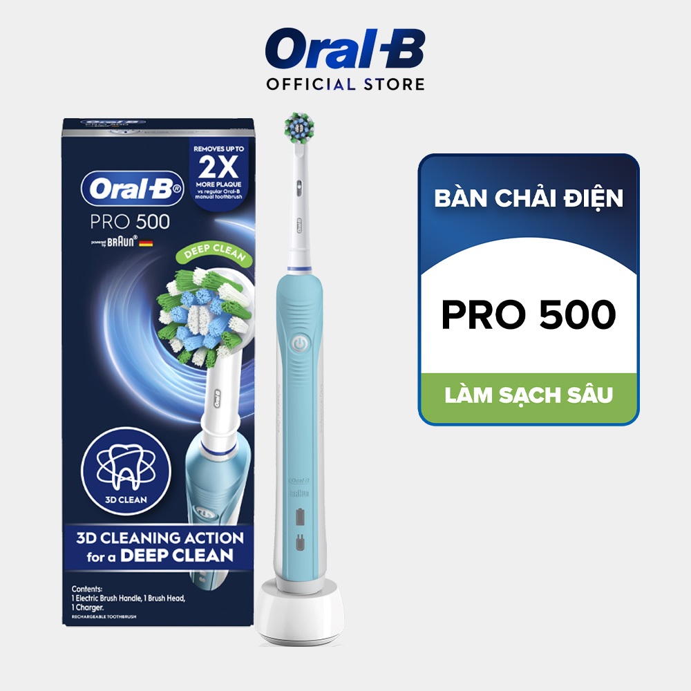 Đánh Giá Bàn Chải Điện Oral-B Pro 500 D16.513: Loại Bỏ 100% Mảng Bám