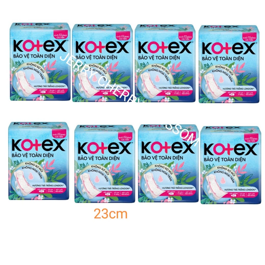 Lốc 8 gói băng vệ sinh Kotex bảo vệ toàn diện/hoa anh đào 8 miếng/gói
