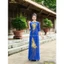 Áo Dài Lụa Đính Hoa A64 Xanh Coban Vẽ Thủ Công Lấp Lánh [Co Giãn Nhẹ, Thấm Hút] Nữ Women Dress, Áo Dài ChoMẹ