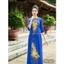 Áo Dài Lụa Đính Hoa A64 Xanh Coban Vẽ Thủ Công Lấp Lánh [Co Giãn Nhẹ, Thấm Hút] Nữ Women Dress, Áo Dài ChoMẹ