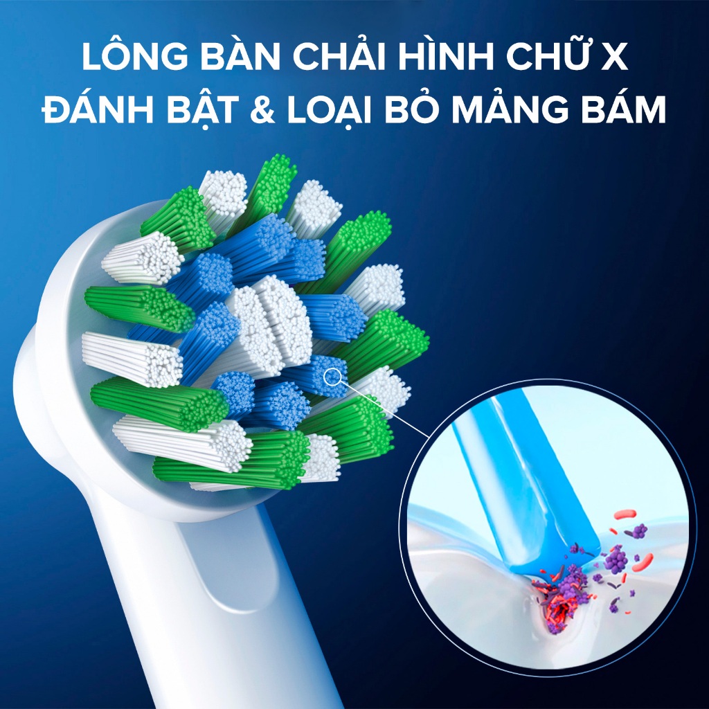 Ảnh Bàn Chải Điện ORAL-B Loại Bỏ Thêm Đến 100% Mảng Bám Pro 500 D16.513 - Hộp 1 Cái 3