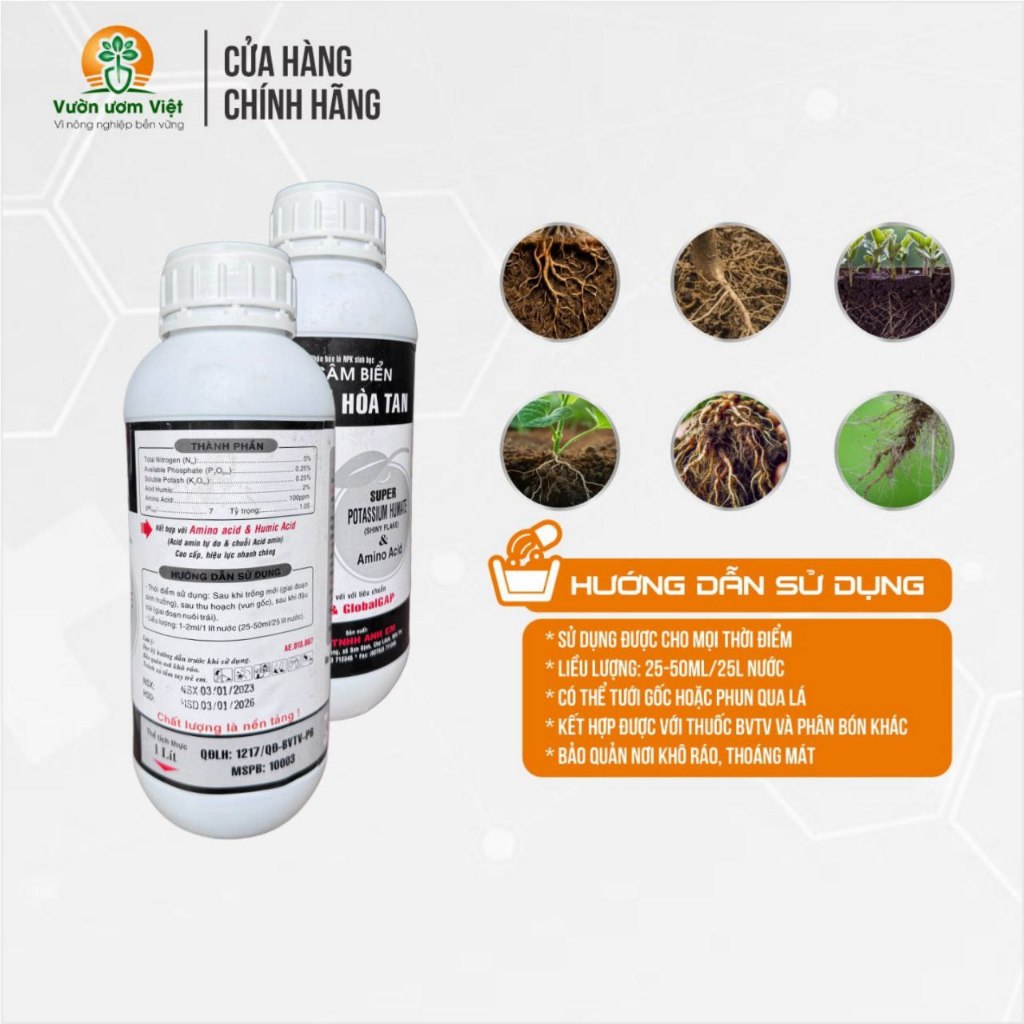 Phân bón SÂM BIỂN - thành phần sinh học, chuẩn Vietgap, cây xanh tốt tự nhiên, khỏe mạnh bền vững