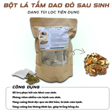 (Gói 15 Túi Lọc) Bột Lá Tắm Dao Đỏ Sau Sinh Hỗ Trợ Mẹ Bầu Kháng Khuẩn & Ngăn Ngừa Viêm Nhiễm