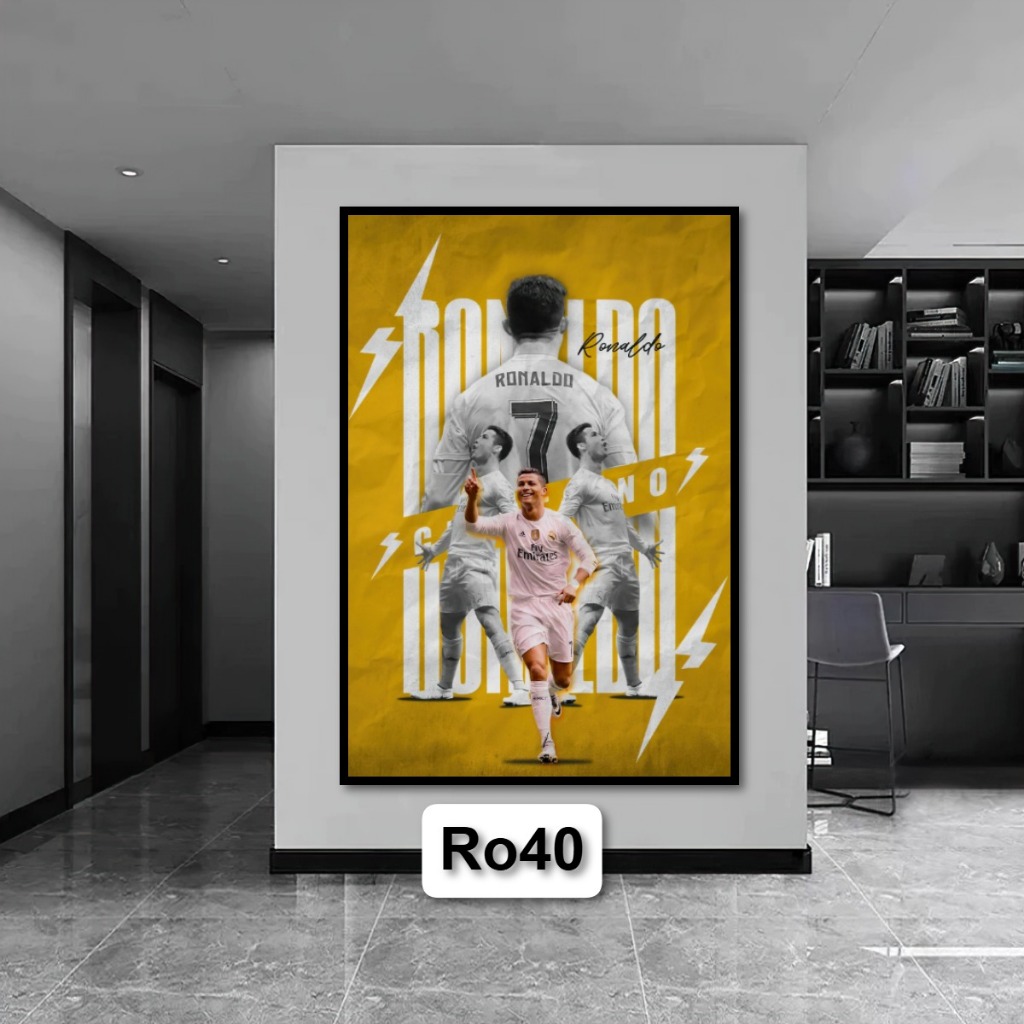 Tranh Poster Bóng Đá Ronaldo (CR7) Bằng Gỗ Tráng Gương Có Khung Decor Nhà Không Gian Làm Việc - Treo Tường - Treo Phòng