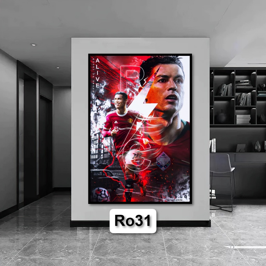 Tranh Poster Bóng Đá Ronaldo (CR7) Bằng Gỗ Tráng Gương Có Khung Decor Nhà Không Gian Làm Việc - Treo Tường - Treo Phòng