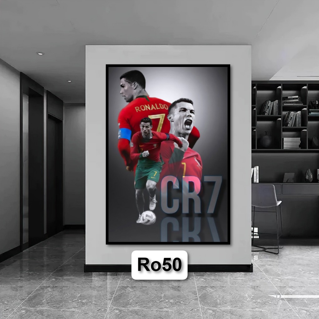 Tranh Poster Bóng Đá Ronaldo (CR7) Bằng Gỗ Tráng Gương Có Khung Decor Nhà Không Gian Làm Việc - Treo Tường - Treo Phòng