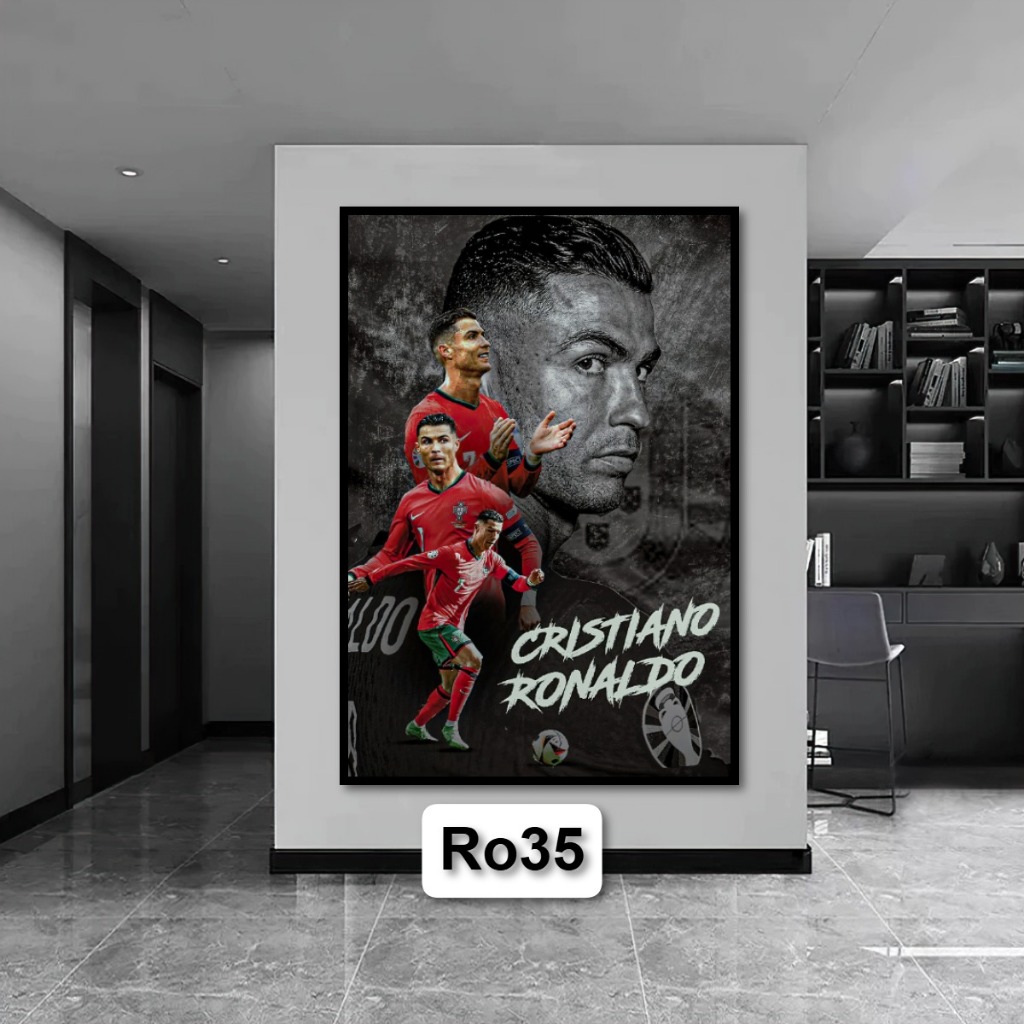Tranh Poster Bóng Đá Ronaldo (CR7) Bằng Gỗ Tráng Gương Có Khung Decor Nhà Không Gian Làm Việc - Treo Tường - Treo Phòng