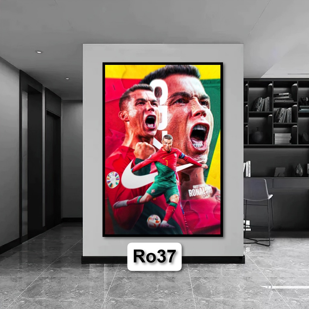 Tranh Poster Bóng Đá Ronaldo (CR7) Bằng Gỗ Tráng Gương Có Khung Decor Nhà Không Gian Làm Việc - Treo Tường - Treo Phòng