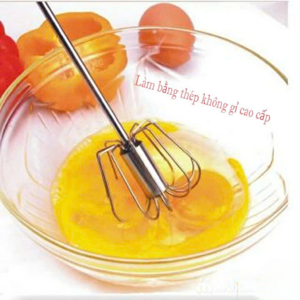 Cây Đánh Trứng Bằng Thép Không Gỉ Cây Đánh Trứng Inox Mini Cầm Tay Có Trục Xoay Bán Tự Động